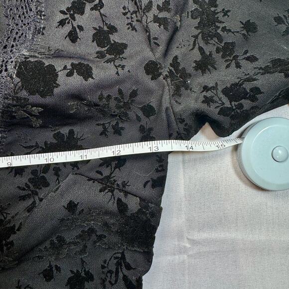 Free People Babes Bandeaus Black Velvet Floral Lace Bodysuit NWOT Women's XS/Sm - Picture 12 of 16